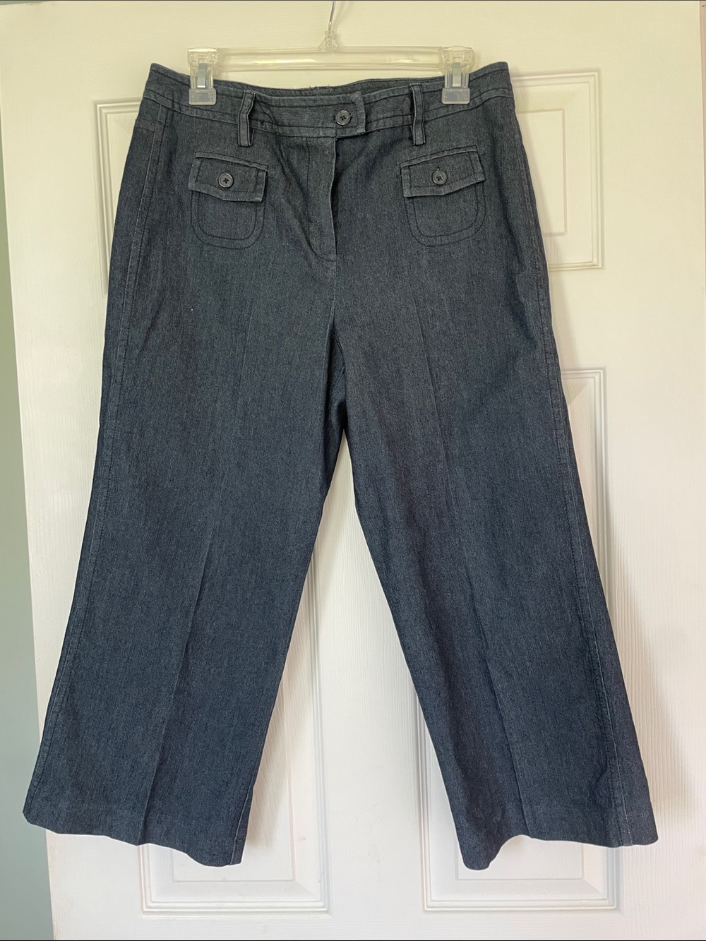 new directions dark denim crop pants 8